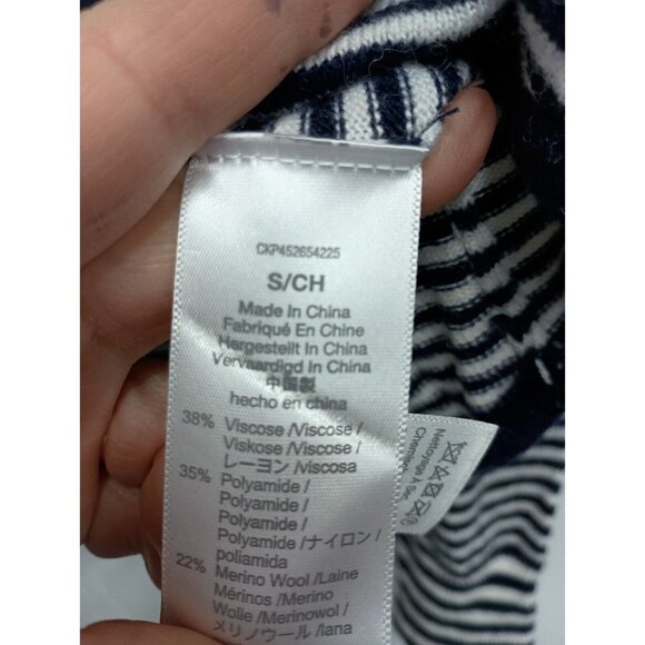 Madewell Womens Wool Blend Sweater Small Black White Mock Neck Pullover Preppy - Picture 4 of 8